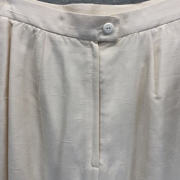 Vintage Carlisle Lined Skirt 100% Silk US Sz 4 Ivory Pencil A-Line Stripe Detail - Picture 7 of 8